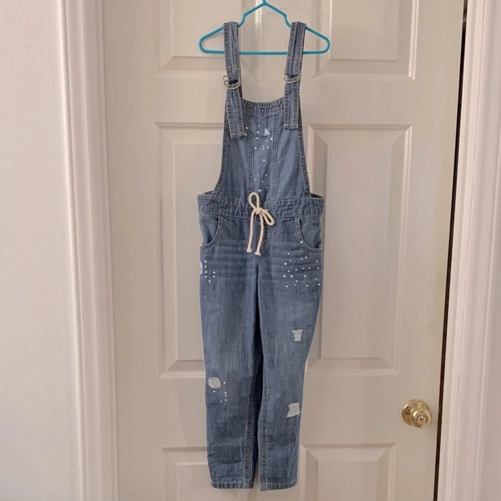 NWT Justice Girls Size 7 Adjustable Denim Overalls